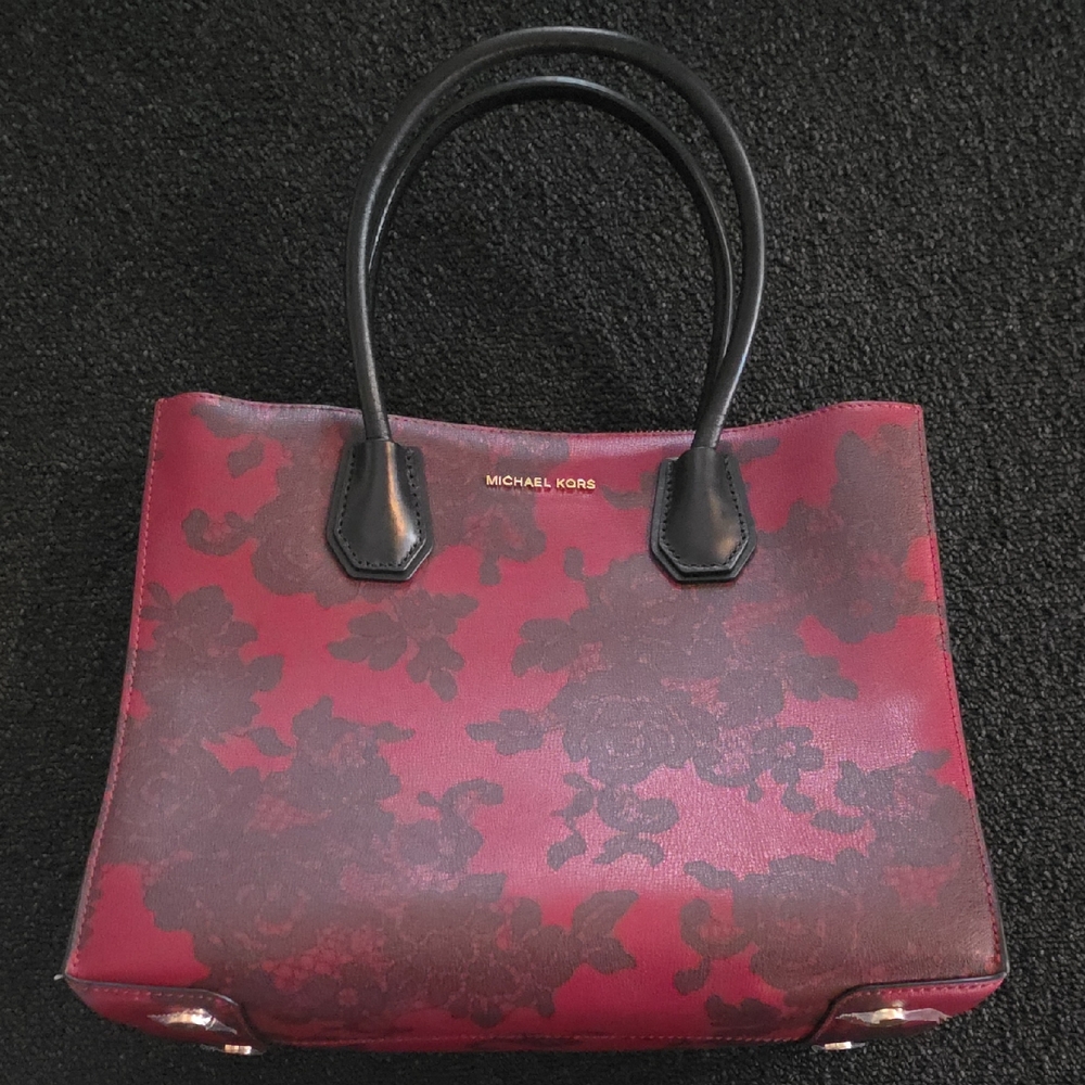 Michael Kors Burgundy Floral Tote